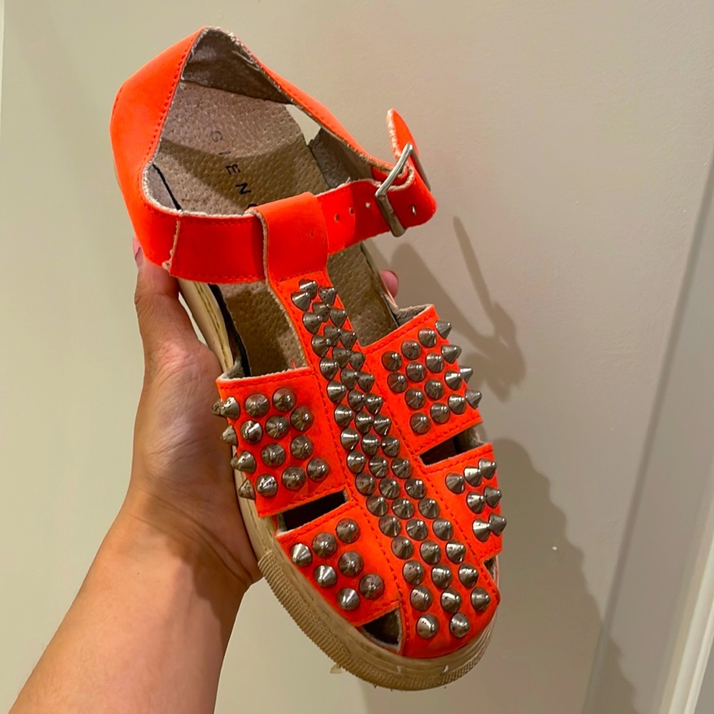 💯% AUTHENTIC METAL GIENCHI Sandals orange 7